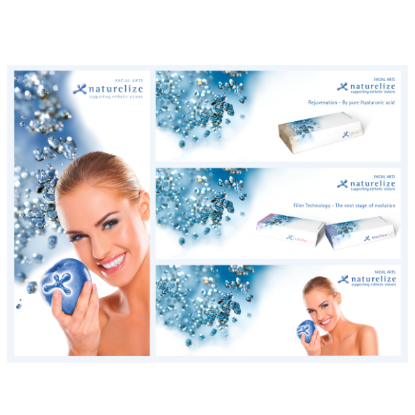 Grafik Design für Naturelize. Ich habe Displays, Banner und Verpackungs-Layout gestaltet. Die Verwendung ist für Online- und Offline Medien.